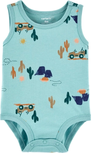 Carter's sleeveless baby bodysuit Blue Jeep for boys – 6m