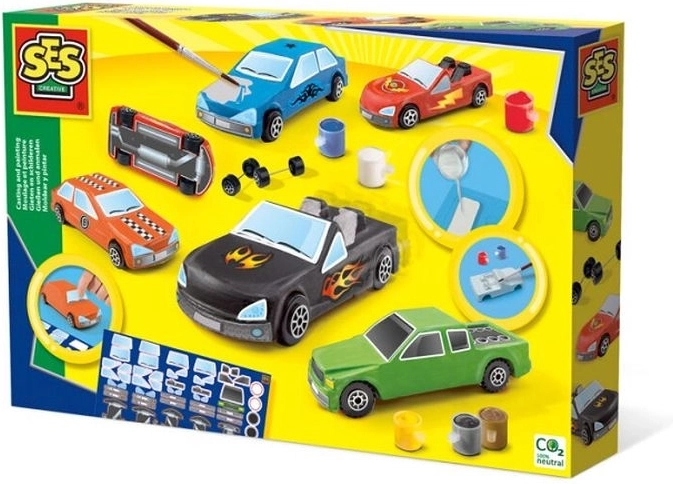 SES Creative – pasigamink ir nudažyk gipsinius automobiliukus
