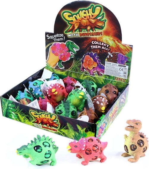 Dinozaurinio streso mažinimo kamuoliukas su angomis