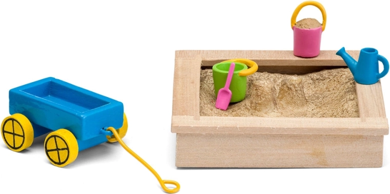 Lundby dollhouse accessories – sandbox with a set of toys