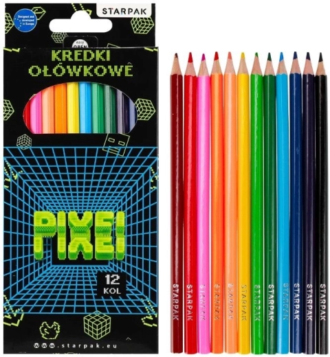Spalvotos pieštukai Game Pixel – 12 spalvų
