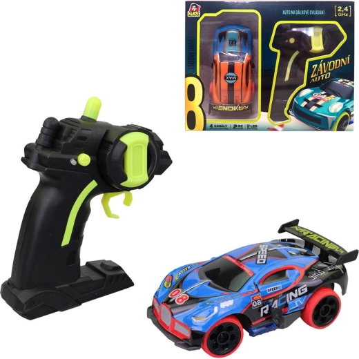RC racing car 2.4 GHz 1:32 with LED, 13 cm