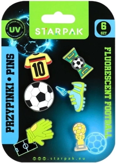 Guminiai ženkliukai Football fluo – 6 vnt.