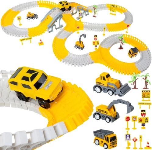 Iso Trade racing car track construction site with cars 255 pieces 3+
