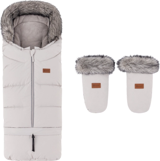 Petite&Mars žieminis vokelis Arctic 4v1 su pirštinėmis vežimėliui Fjora Champagne Shower