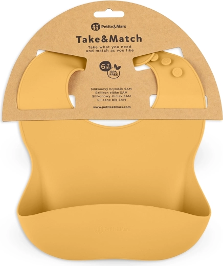 Silikoninis seilinukas PETITE&MARS Take&Match intense ochre 6m+