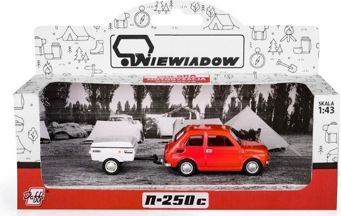Fiat 126p with Niewiadów trailer (short version) red model