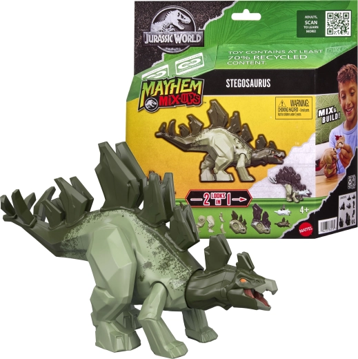 Mattel Jurassic World Mayhem Mix-Ups 2-in-1 Stegosaurus – dinosaur figure