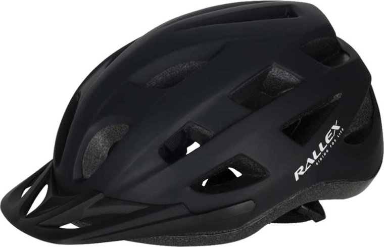 Rallex cycling helmet with visor, black, M 54–58 cm
