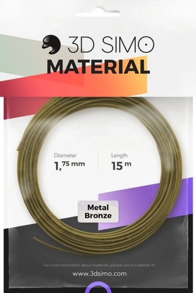 Filamentas 3D rašikliams ir 3D spausdinimui su metaliniu efektu – auksinis, 1,75 mm, 15 m