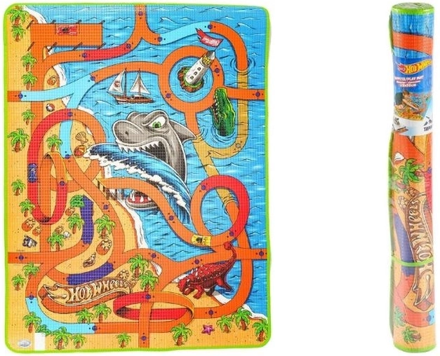 Hot Wheels grindų žaidimų kilimėlis „Ryklys“ 120 × 90 cm