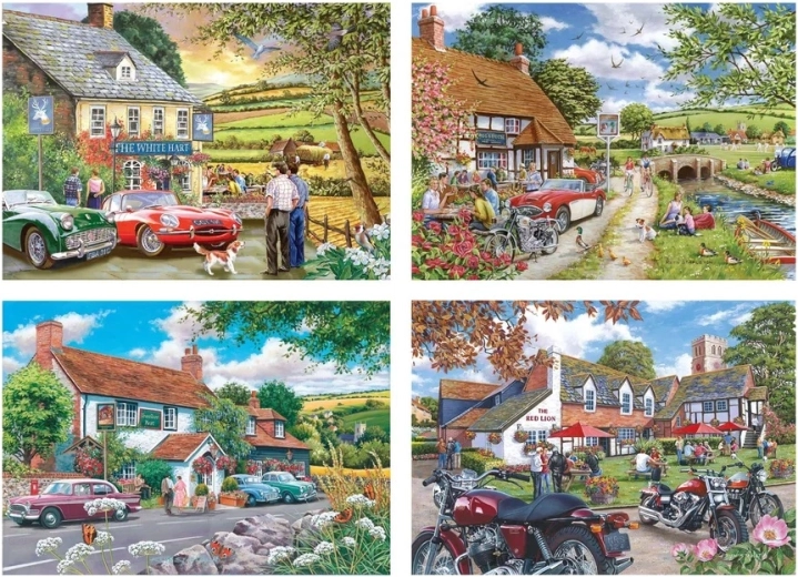 Dėlionė „House of Puzzles“ „Istorijos iš užeigėlės“ – 4 × 500 detalių