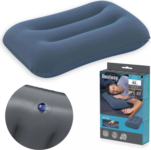 Bestway Inflatable Velour Pillow 42 × 26 cm
