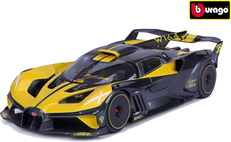 Bburago Bugatti Bolide metalinis modelis 1:18 masteliu, juodas / geltonas