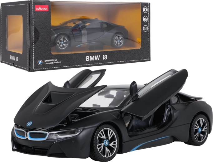 Metal BMW i8 model in 1:24 scale, black RASTAR