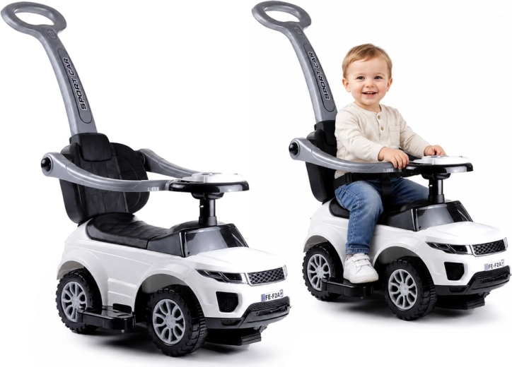 Children's ride-on car with push handle Sport Car, white