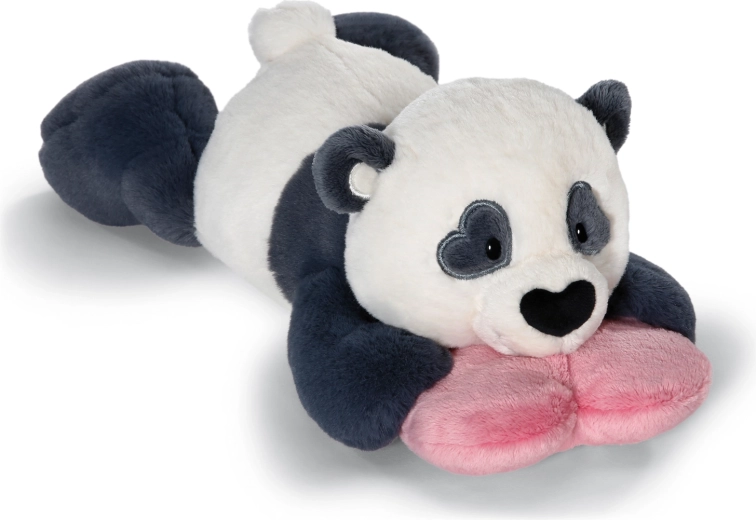 NICI pliušinė panda Love su širdele, gulinti 20 cm