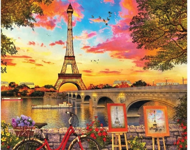 Deimantinė mozaika (diamond painting) Paryžiaus panorama – Eifelio bokštas 40 × 30 cm – 1 vnt.
