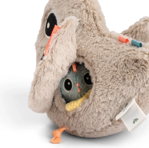 Done by Deer Clucky hide-and-seek activity toy, sand