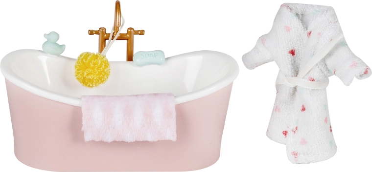 Lundby bathroom set with bathtub for a dollhouse