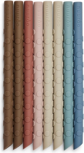 Nuuroo Ada silicone straws – colorful mix (8 pcs)