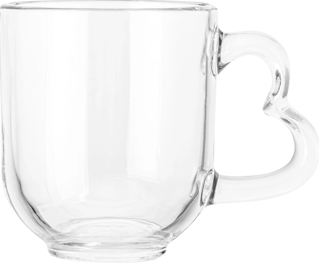 Altom Design stiklinis puodelis su širdelės formos ąsele 310 ml