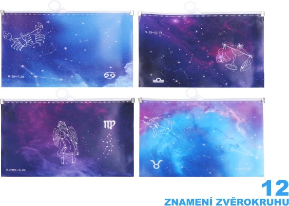 A5 užsegamas dėklas su užtrauktuku – Zodiako ženklai