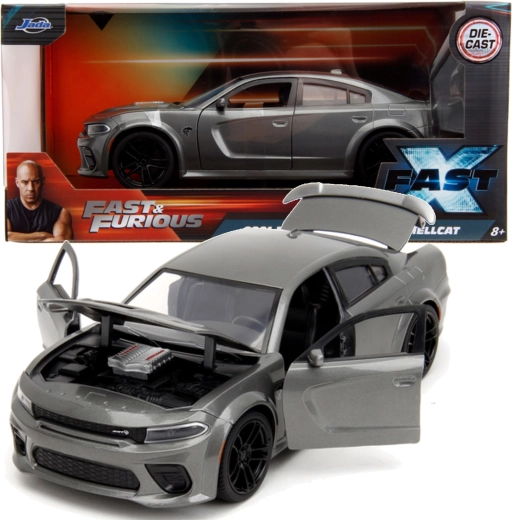Metalinis 2021 Dodge Charger SRT Hellcat FAST & FURIOUS modelis, 19 cm