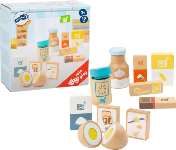 Small foot wooden baking ingredients set, 10 pieces