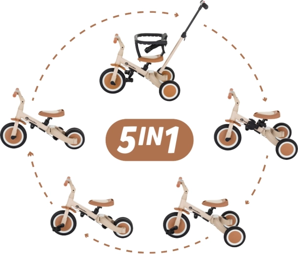 Petite&Mars multifunctional 5-in-1 tricycle Turbo Desert Sand
