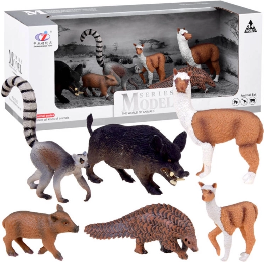 Safari Wild Mammal Figurine Set - 6 Pieces