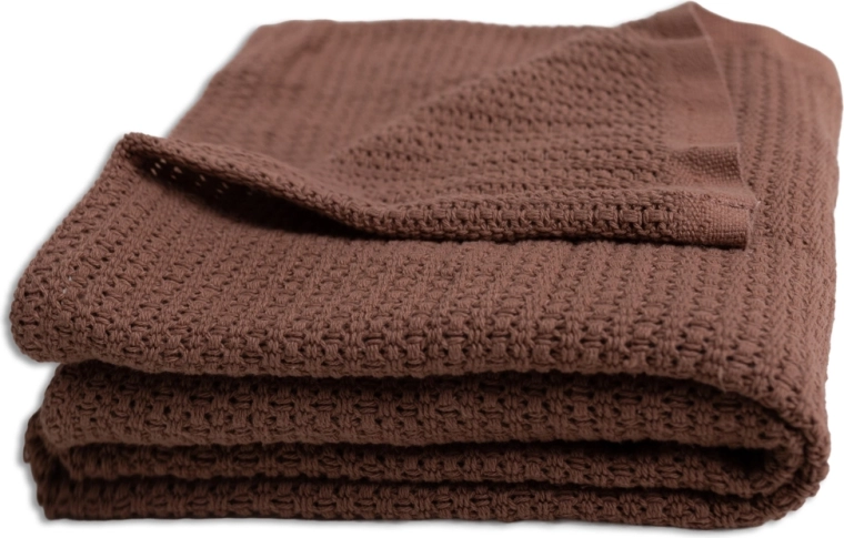 BabyMatex knitted cotton blanket Lili 75 × 100 cm cream – mocha