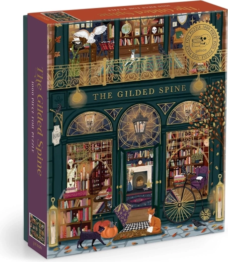 Galison Metallic Mystery Bookshop Puzzle, 1000 Pieces