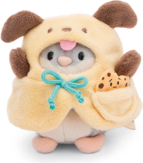 NICI MyMochi pliušinis žiurkėnas Shai šuns kostiume su sausainiu, dovanų rinkinys 8 cm