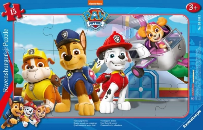 Dėlionė Paw Patrol: keturi drąsūs gynėjai – 15 dalių
