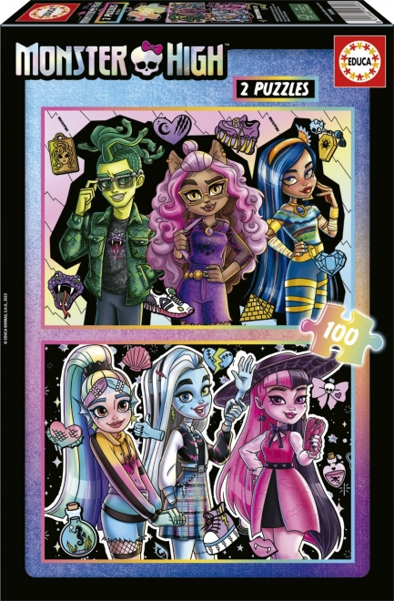 Educa dėlionė Monster High 2×100 dalių