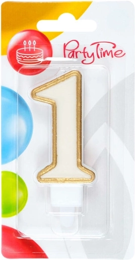Birthday number candle 1 – gold
