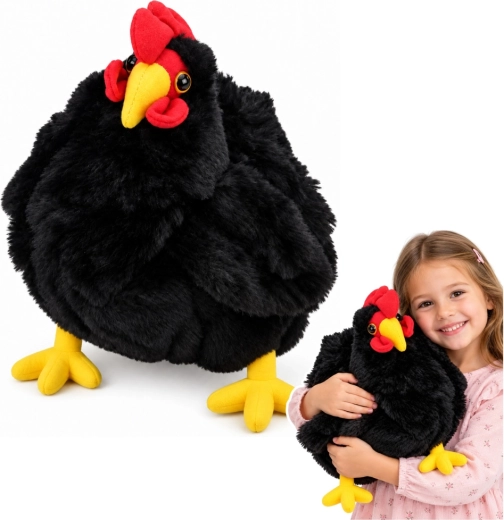 Pliušinė juoda višta 40 cm