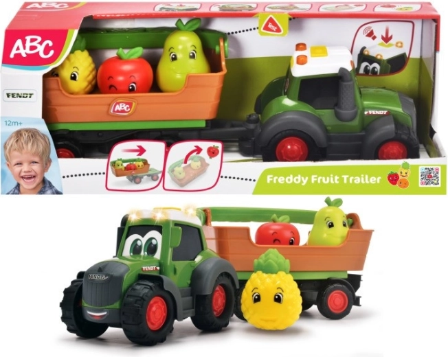 Interaktyvus traktorius su priekaba ir vaisiais Freddy Fruit