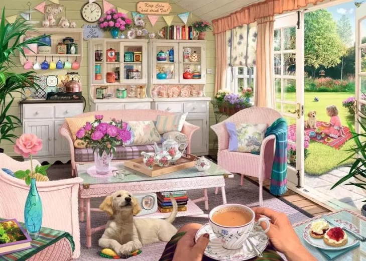 Ravensburger dėlionė „Mano prieglobstis“ Nr. 9: arbatinė, 1000 detalių