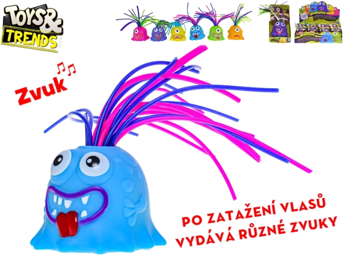 Interactive Monster Toys&Trends Brainboooom with Long Hair and Sounds 6 cm