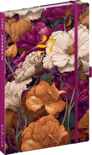 Notique planbook dienoraštis ir užrašinė vintage gėlės 2027, 13 × 21 cm