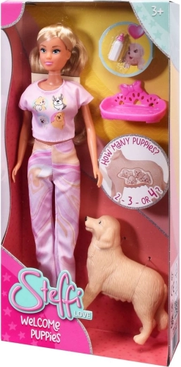 Steffi Doll with a Female Dog and Puppies
