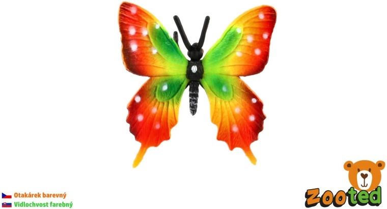 Colorful plastic tropical swallowtail butterfly - 1 piece