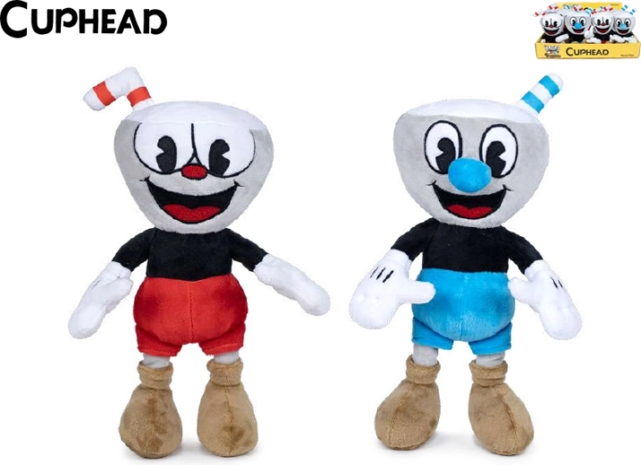 Pliušiniai personažai CUPHEAD ir MUGMAN 25 cm