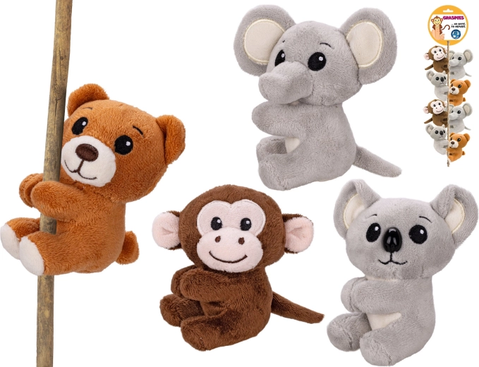 Pliušinis safari gyvūnėlis su klipsu 8 cm