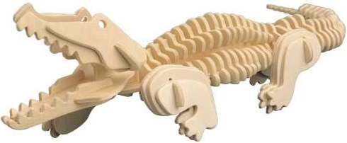 Woodcraft medinė 3D dėlionė krokodilas, 94 dalys