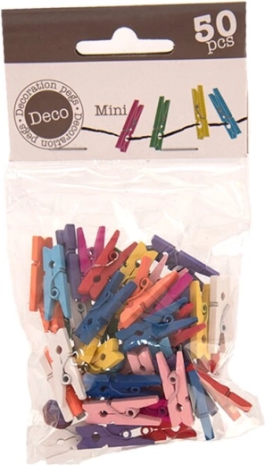 Colorful wooden mini clothespins 2.5 cm (50 pcs)
