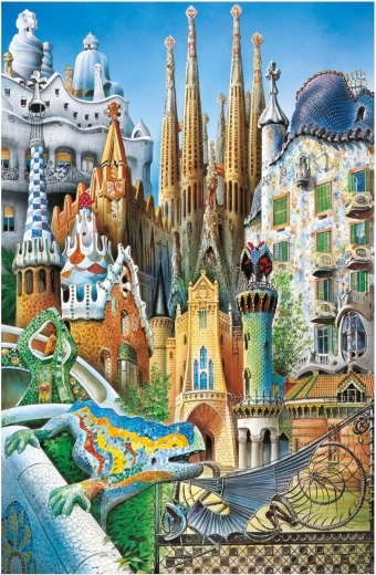 Educa miniatiūrinis dėlionės rinkinys Gaudí – koliažas, 1000 detalių