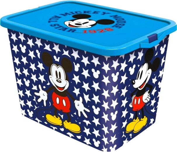 Praktiška laikymo dėžė su klipsais užsegamu dangčiu Disney Mickey